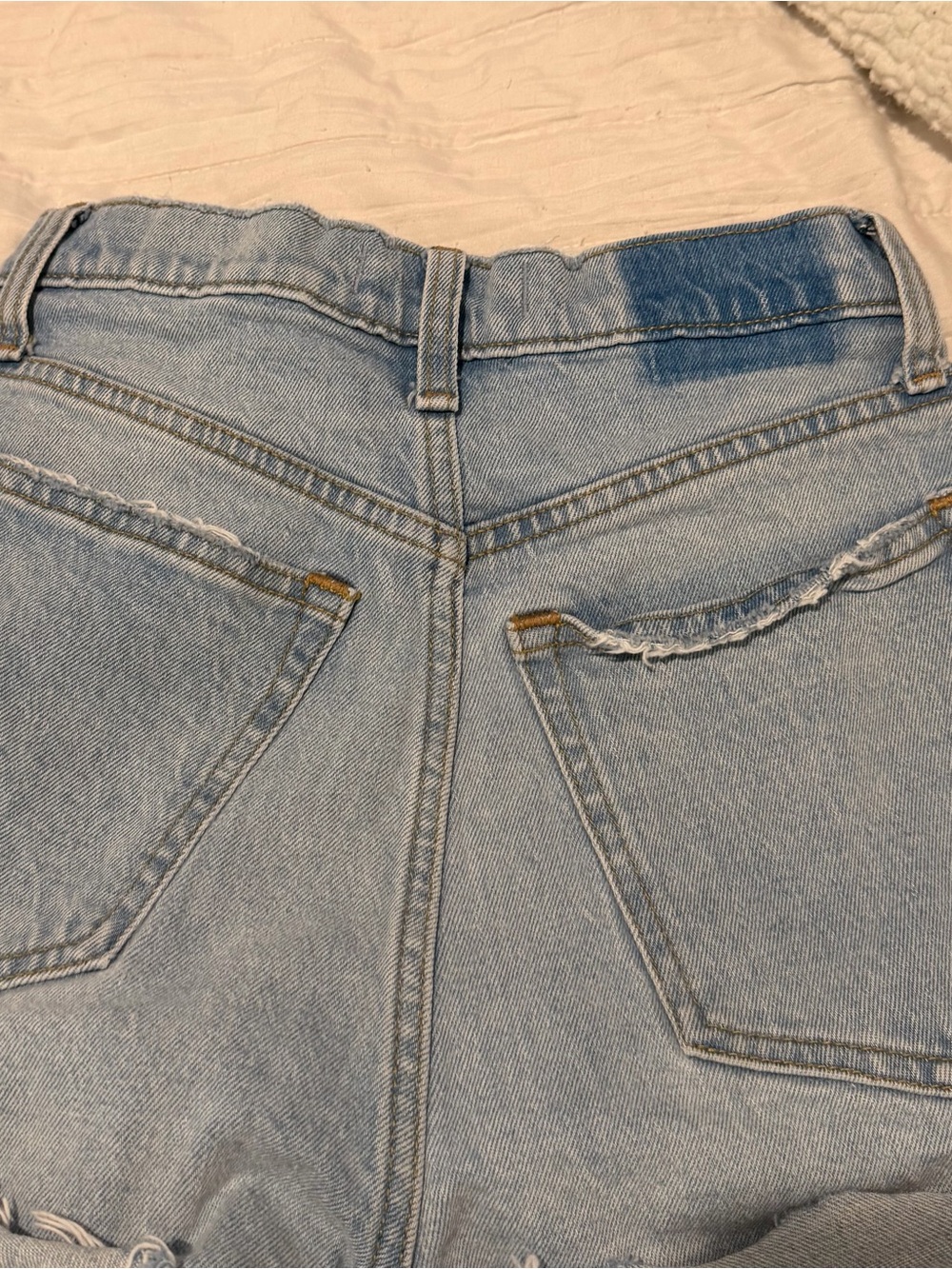 Abercrombie & Fitch Light Blue High-Rise Mom Shorts